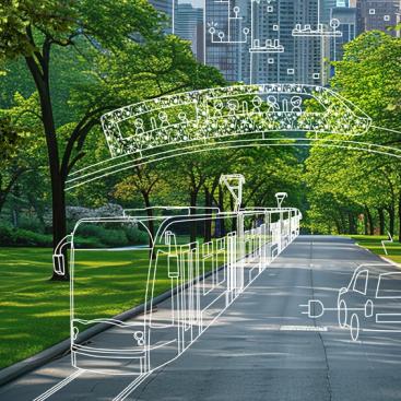 Green city with sustainable mobility