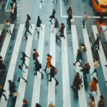 People crossing the street