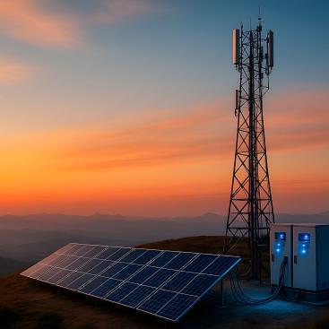 Solar‑powered telecommunications tower