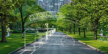Green city with sustainable mobility