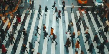 People crossing the street