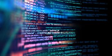 Programming code abstract technology background of software developer and Computer script